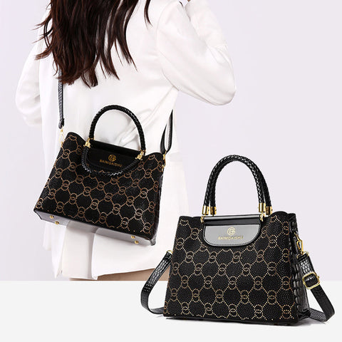 Sutton | Luxus Damenhandtasche mit 3 Fächern und Schulterriemen