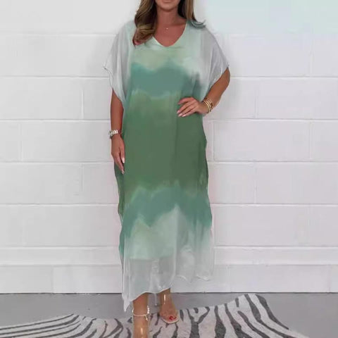 Noelia | Bequemes und Entspanntes Chiffonkleid mit Dip-Dye-Effekt für Damen