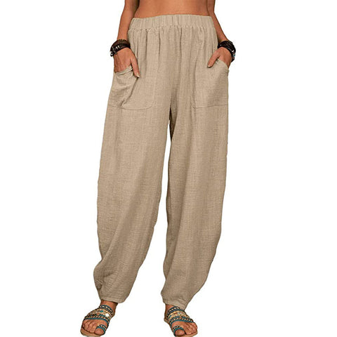 Maximilian | Damen-Hosen aus Leinen und Baumwolle mit weiten Beinen
