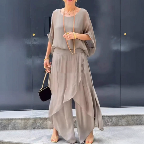 Jas | Stylisches Chiffon-Set Damen - Elegantes Zweiteiler-Set für Komfort & Stil