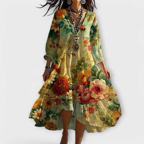 Wilma | Stylisches Kleid - Elegantes Blumenprint für Damenmode