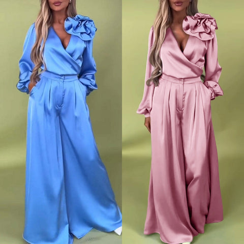 Wilma | Stylisches Sommer Set Damen - Bequemes 2-teiliges Set mit V-Ausschnitt