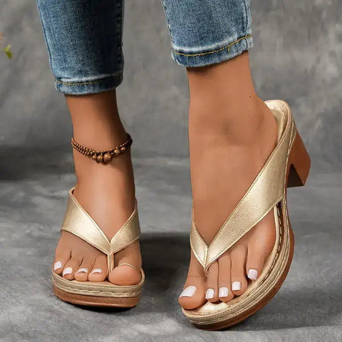 Kiley | Sommerliche Damen-Teilslipper mit dicker Sohle
