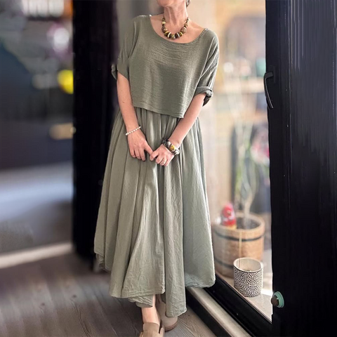 Vaughn | Bequemes und elegantes Damen-Zweiteilerset aus Baumwolle und Leinen