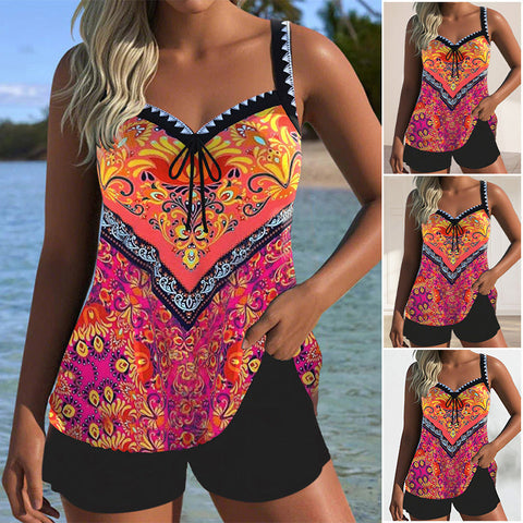 Reign | Bedruckter Badeanzug-Oberteil und Shorts-Set
