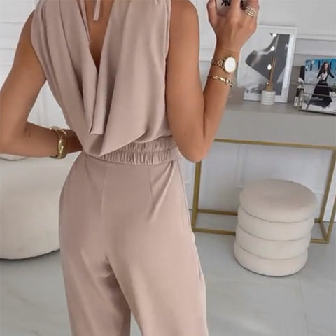 Kadijah | Ärmelloser Jumpsuit für Frauen mit Blumenverzierung
